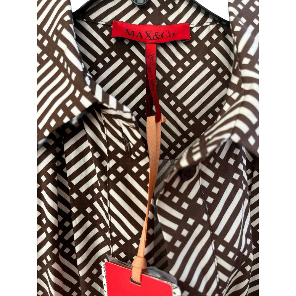Max & Co x Duro Olowu GAO patterned midi dress | Sz 8, Brown NWT - Picture 15 of 15